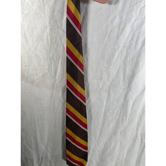 Towncraft Other - Vintage Towncraft Penneys Trevira Striped Necktie Brown Red Yellow 4001